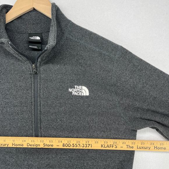 THE NORTH FACE Sweatshirt Mens L Textured Cap Rock 1/4 Zip Pullover Fleece Gray - Picture 14 of 16